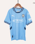 Kids Manchester City Home Kit 2024/2025 - White Blue