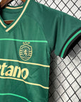 Sporting Away Kids Kit Black 2024/25 - Last Few Units! 🔥💚