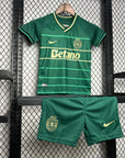 Sporting Away Kids Kit Black 2024/25 - Last Few Units! 🔥💚