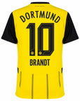 Borussia Dortmund Brandt 10 Home 2024/25 Patches UCL UEFA Foundation (Official Printing)