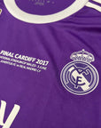 Real Madrid Cristiano Ronaldo Away Retro 2016-17 Patches UCL UEFA Respect Final World (Official Printing)