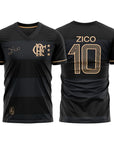 Camisa Flamengo Zico 1981 Preto e Ouro Retrô Masculina - Zico