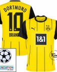 Borussia Dortmund Brandt 10 Home 2024/25 Patches UCL UEFA Foundation (Official Printing)