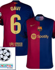 Barcelona Gavi 6 Home 2024/25 Patches UCL UEFA Foundation (Official Printing)