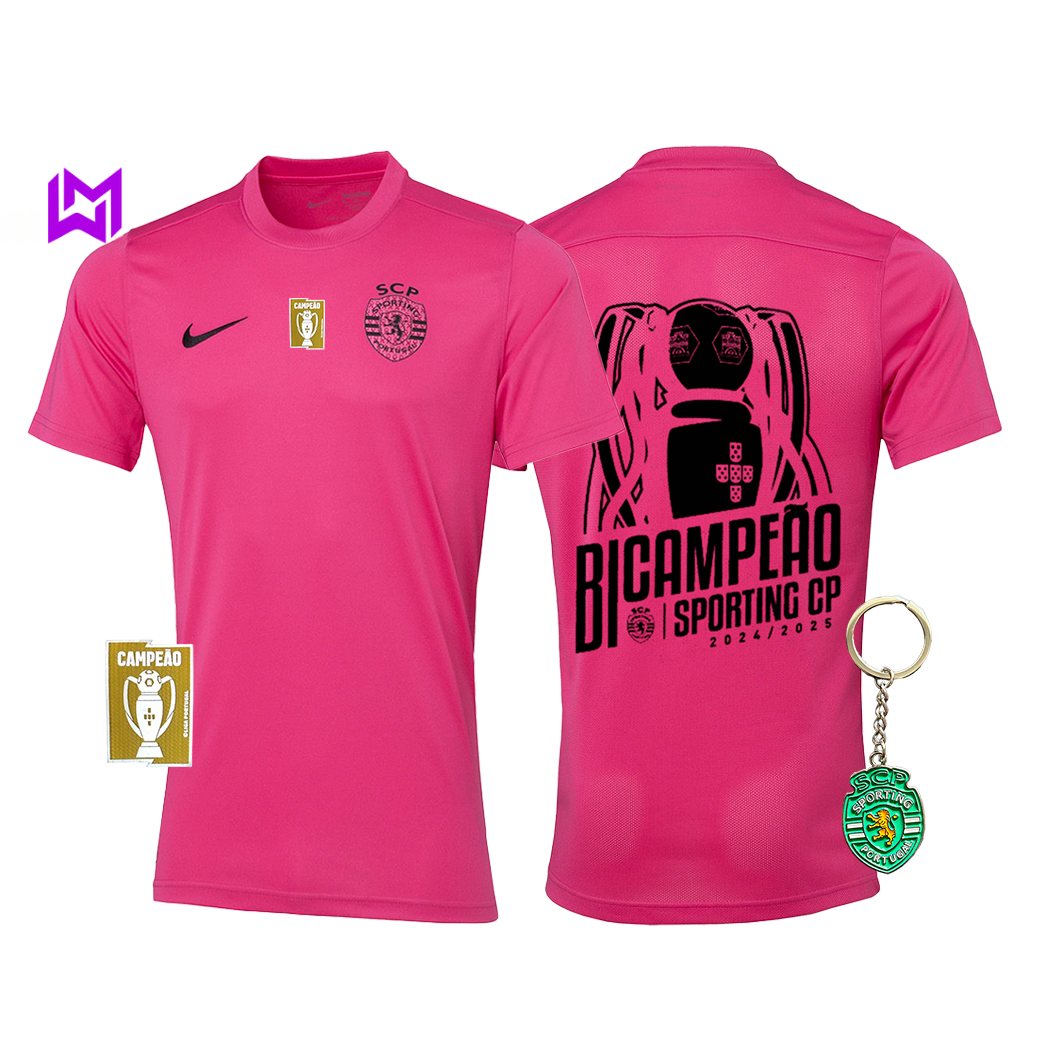 Sporting Pink October Shirt Back-to-Back Champions 2024/25 - Exclusive Model! 🦁🏆