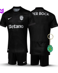 Sporting Away Kids Kit Black 2025/26 - New Release! 🔥💚