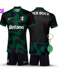 Sporting Away Kids Kit Black 2025/26 - New Release! 🔥💚