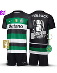 Sporting Home Kids Kit Back-to-Back Champions 2024/25 - Exclusive Model! 🦁🏆