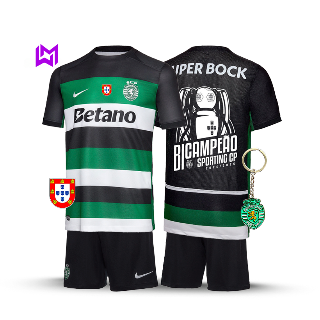 Sporting Home Kids Kit Back-to-Back Champions 2024/25 - Exclusive Model! 🦁🏆