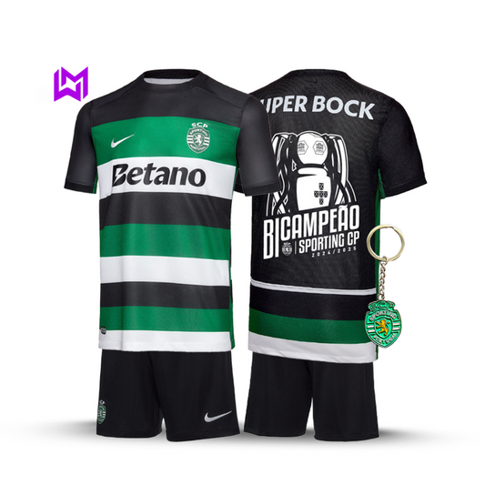 Sporting Home Kids Kit Back-to-Back Champions 2024/25 - Exclusive Model! 🦁🏆
