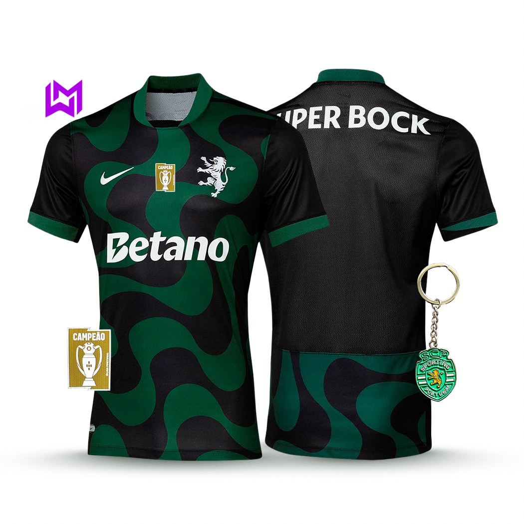 Sporting Away Shirt Black 2025/26 - New Release! 🔥💚