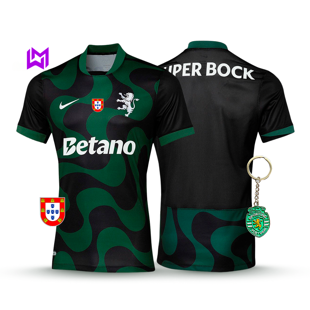 Sporting Away Shirt Black 2025/26 - New Release! 🔥💚