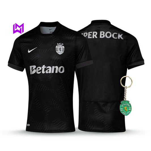 Sporting Away Shirt Black 2025/26 - New Release! 🔥💚