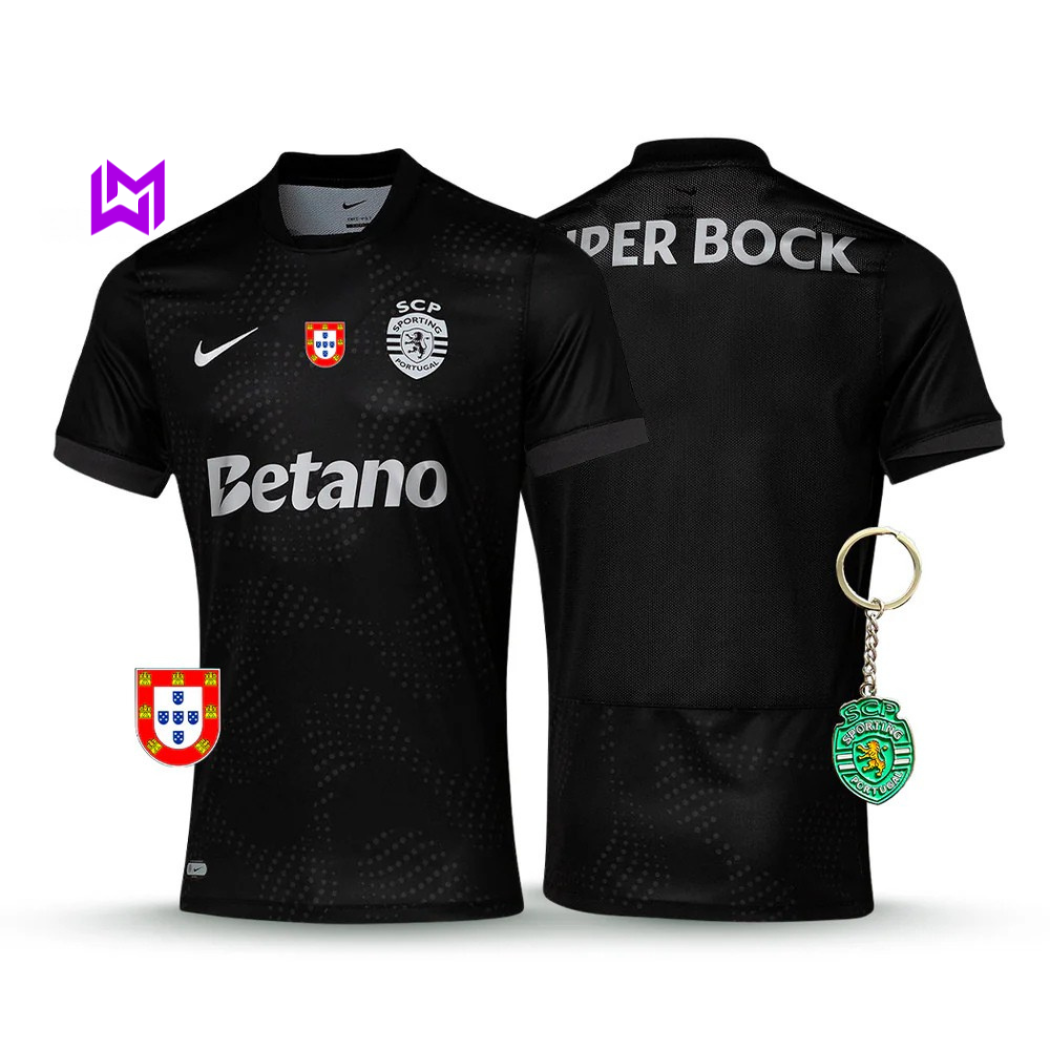 Sporting Away Shirt Black 2025/26 - New Release! 🔥💚