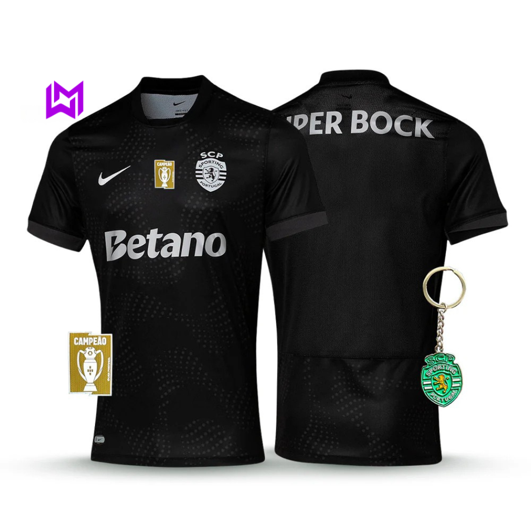 Sporting Away Shirt Black 2025/26 - New Release! 🔥💚