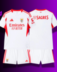 Benfica Away Kids Kit White 2025/26 - Last Few Units! 🔥🦅