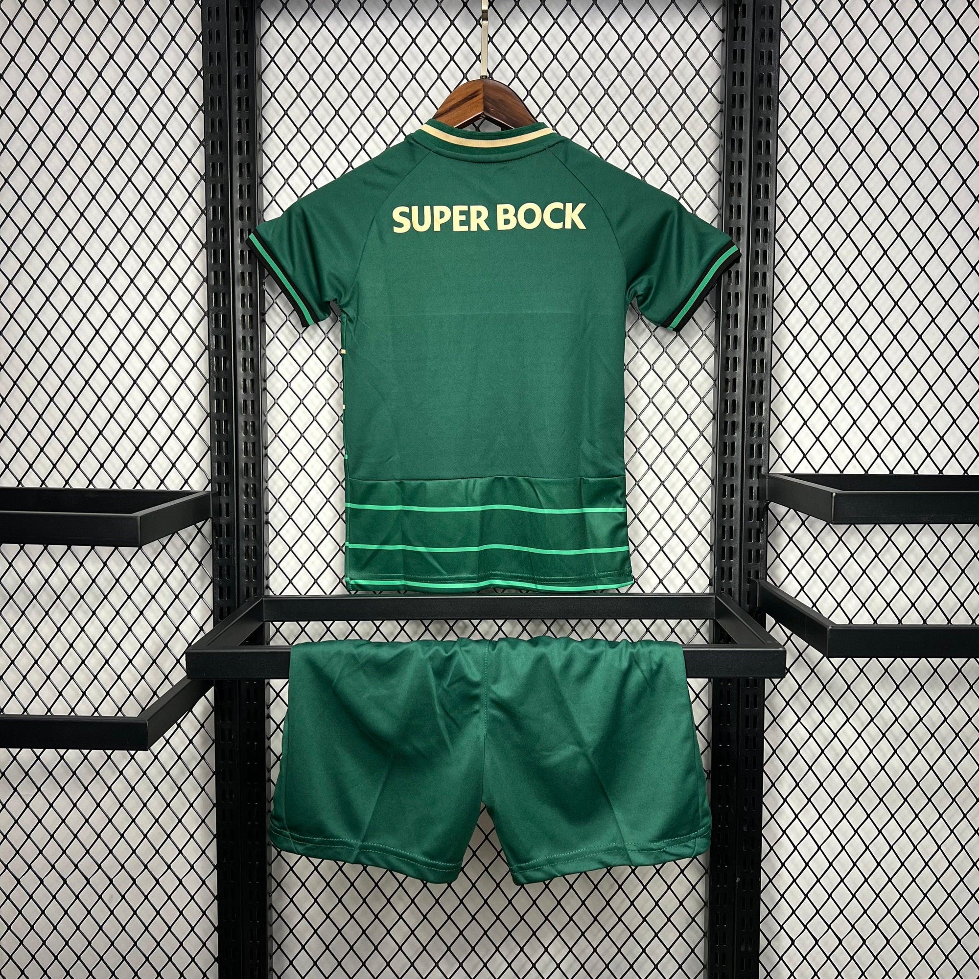 Sporting Away Kids Kit Black 2024/25 - Last Few Units! 🔥💚