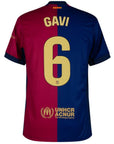 Barcelona Gavi 6 Home 2024/25 Patches UCL UEFA Foundation (Official Printing)