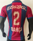 Cj X  X FC Barcelona Retro 2000/01 Home Skeleton Player - Slim Fit