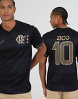 Camisa Flamengo Zico 1981 Preto e Ouro Retrô Masculina - Zico 